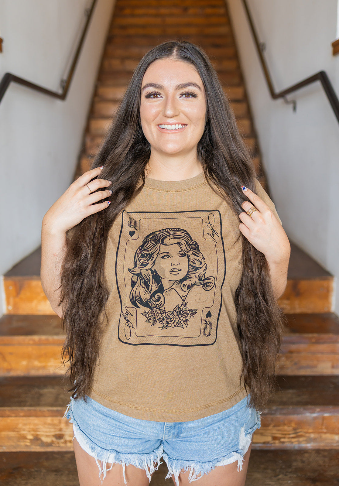 Ladies Dolly Queen of Hearts Vintage Wash