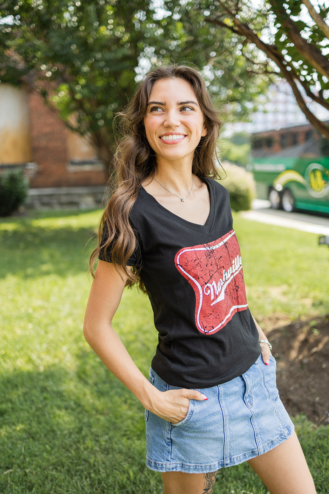 Ladies High Life Nashville V Neck- Black