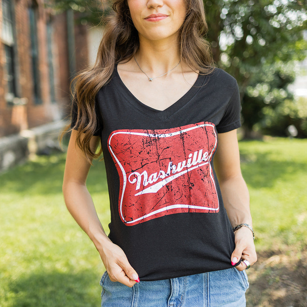 Ladies High Life Nashville V Neck- Black