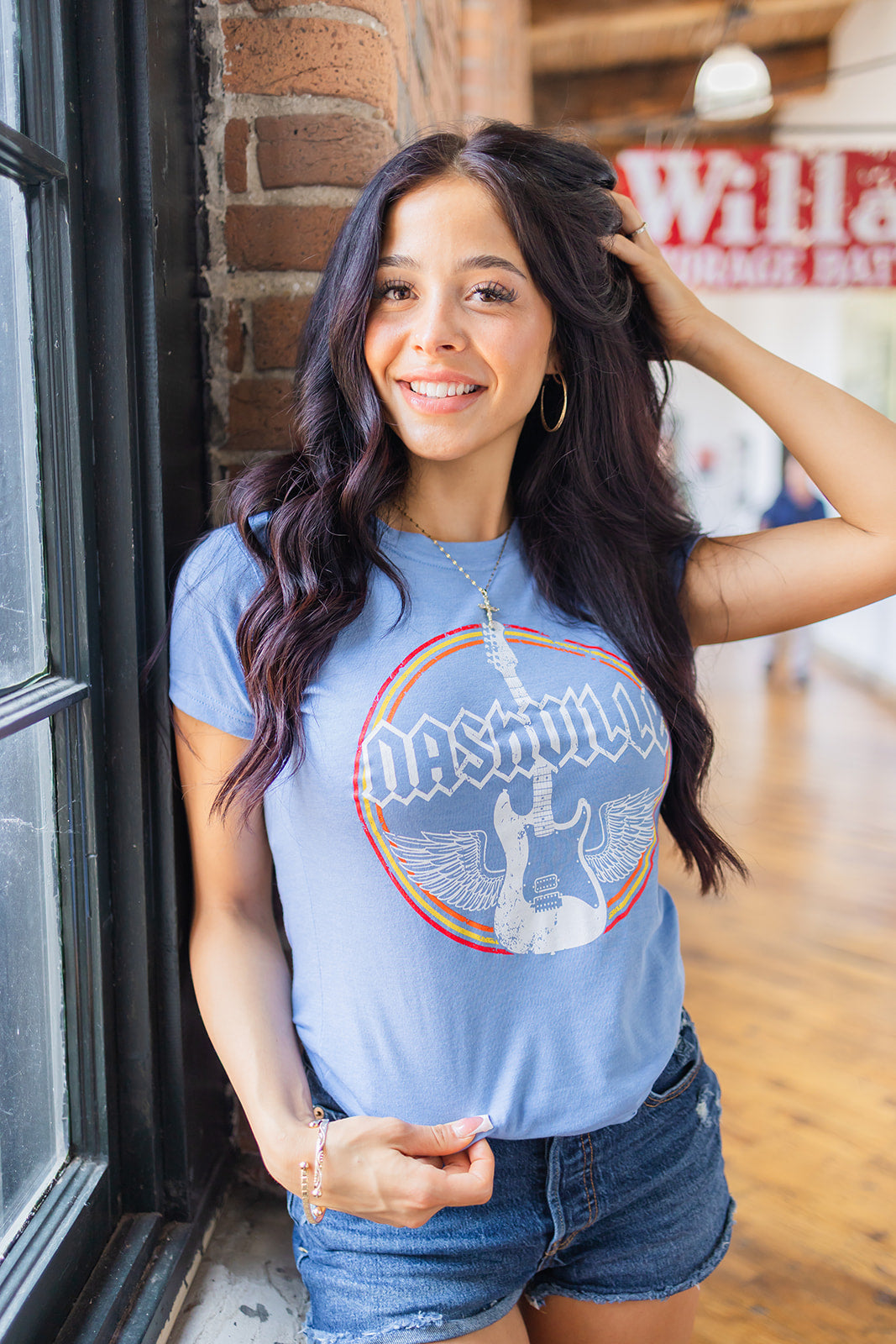 Ladies Nashville Wings Crew - Heather Blue