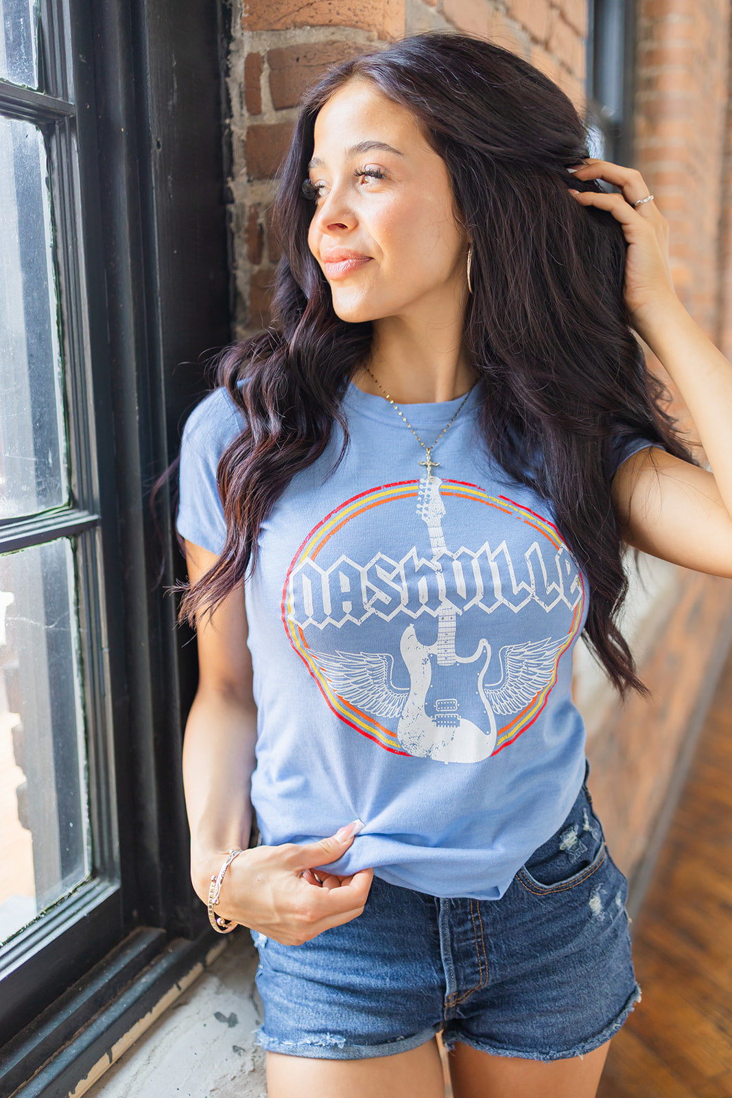 Ladies Nashville Wings Crew - Heather Blue