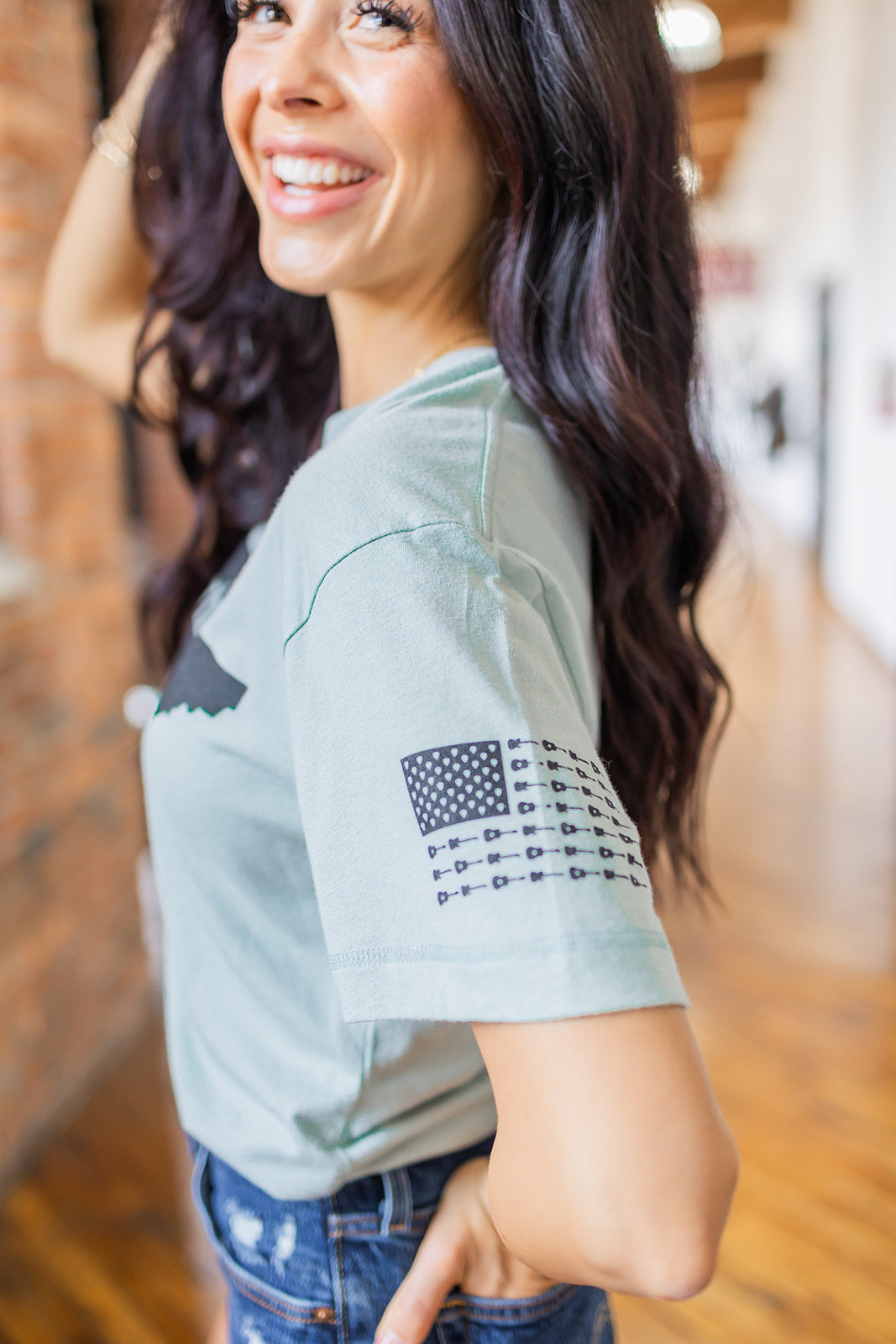 Bamboo State of Whiskey Tee -Eucalyptus