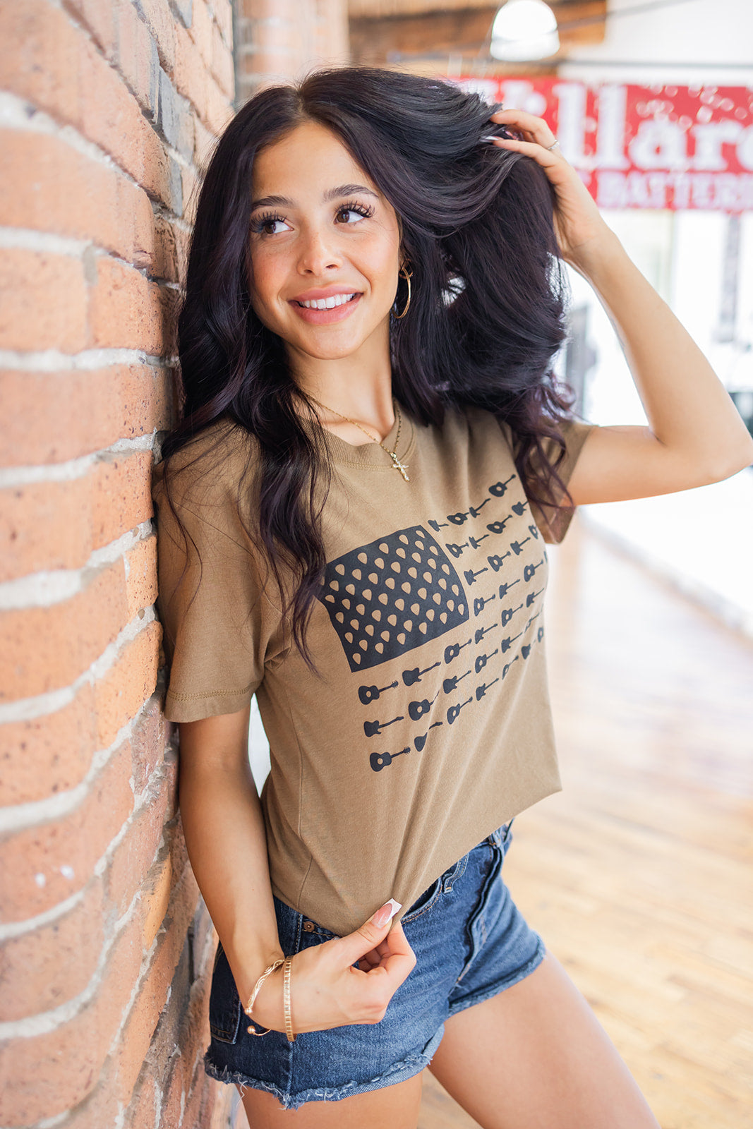 Bamboo Music City Flag Tee Brown -