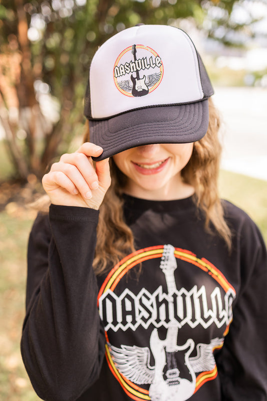 Nashville Guitar Wings Foam Trucker Hat