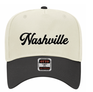 Nashville Black Puff Embroidery Trucker