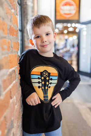 
                  
                    Load image into Gallery viewer, Youth Vintage Guitar Long Sleeve Black
                  
                
