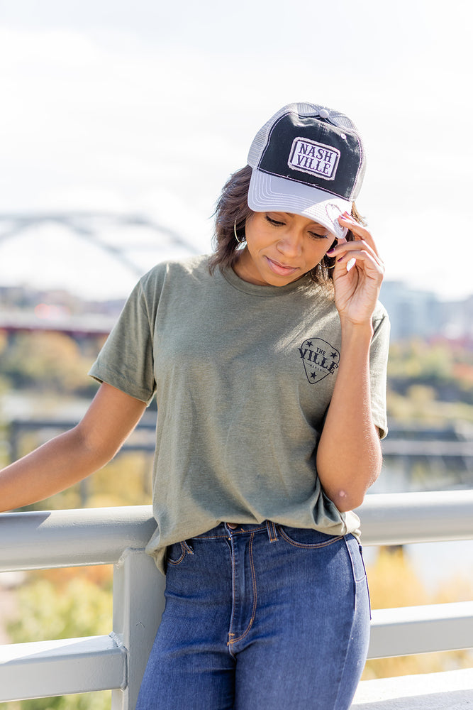 
                  
                    Load image into Gallery viewer, NASHVILLE Stacked Unstructured Chino Mesh Snapback
                  
                