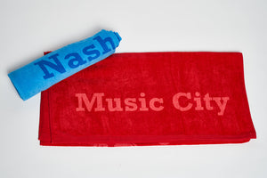 
                  
                    Load image into Gallery viewer, Nashville Music City Beach Towel Blue
                  
                