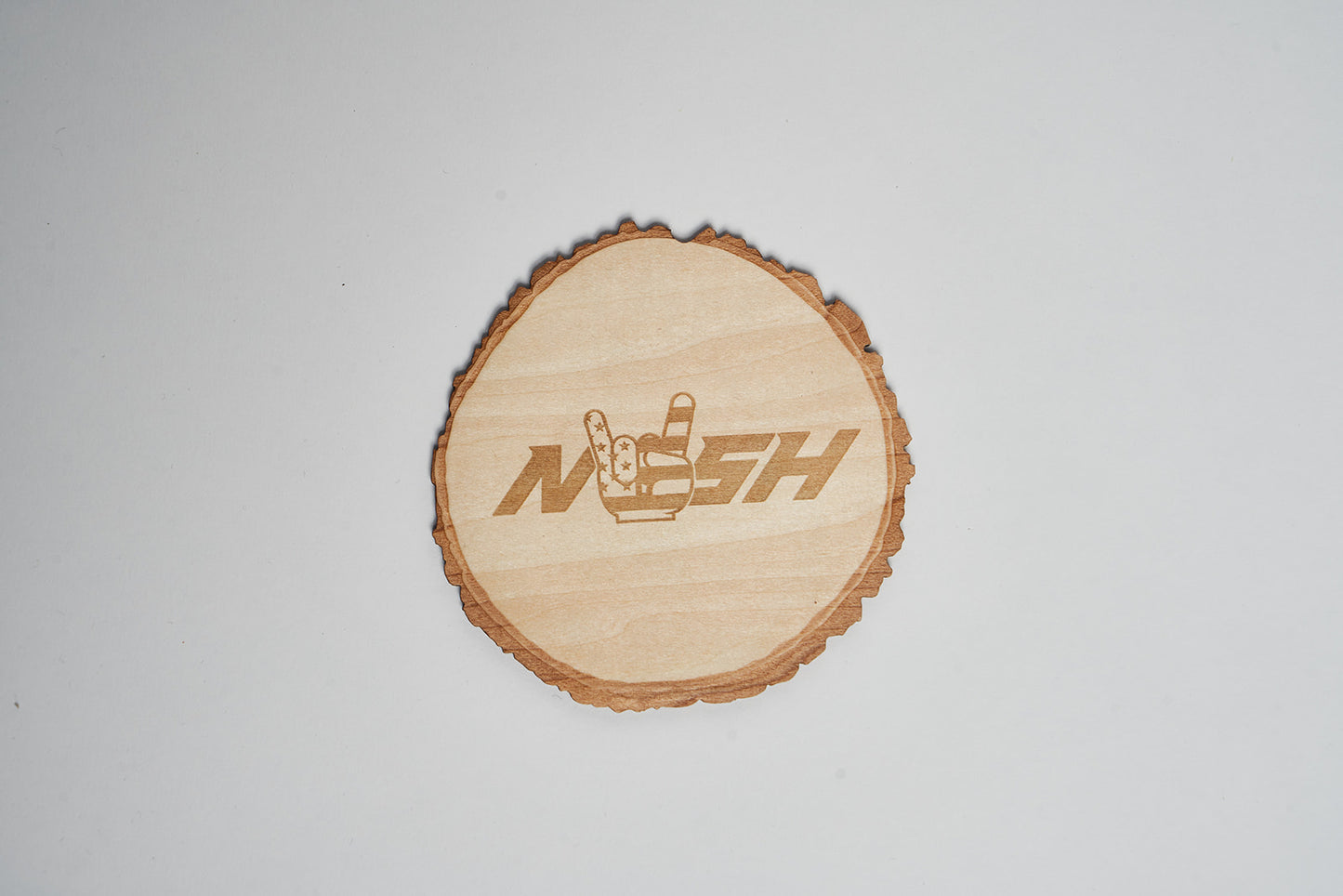 NASH Hard Rock 4" Tree Slice Wood Coaster