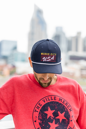 
                  
                    Load image into Gallery viewer, Throwback Music City USA Navy Cap
                  
                