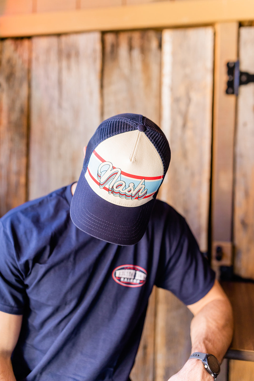 Retro Nashville Trucker Hat - Blue